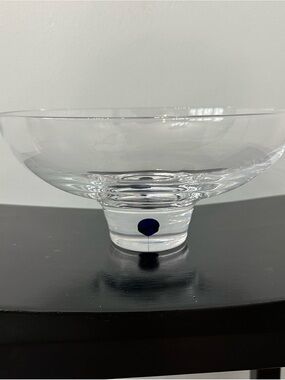 Orrefors Intermezzo Blue Teardrop Crystal Bowl 9 7/8” - Erika Lagerbielke⁠